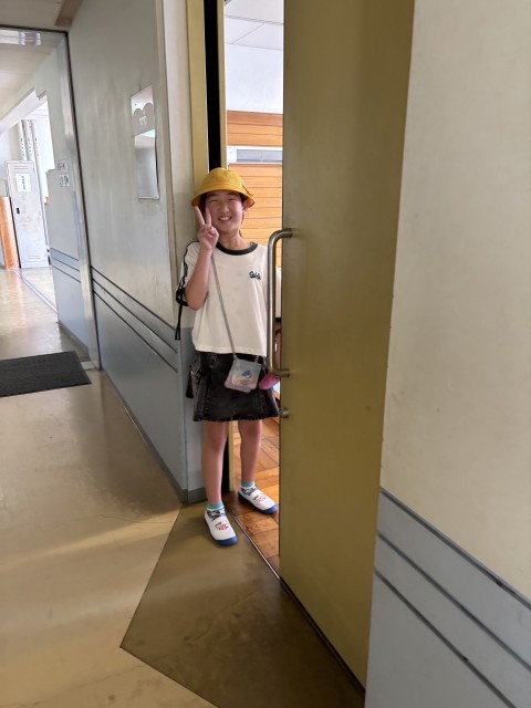 無事到着！の笑顔です。